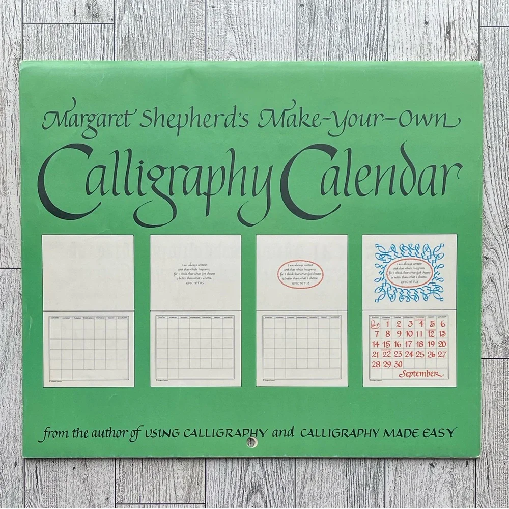Vintage Margaret Shepherd’s Make-Your-Own Calligraphy Calendar Blank Calendar
